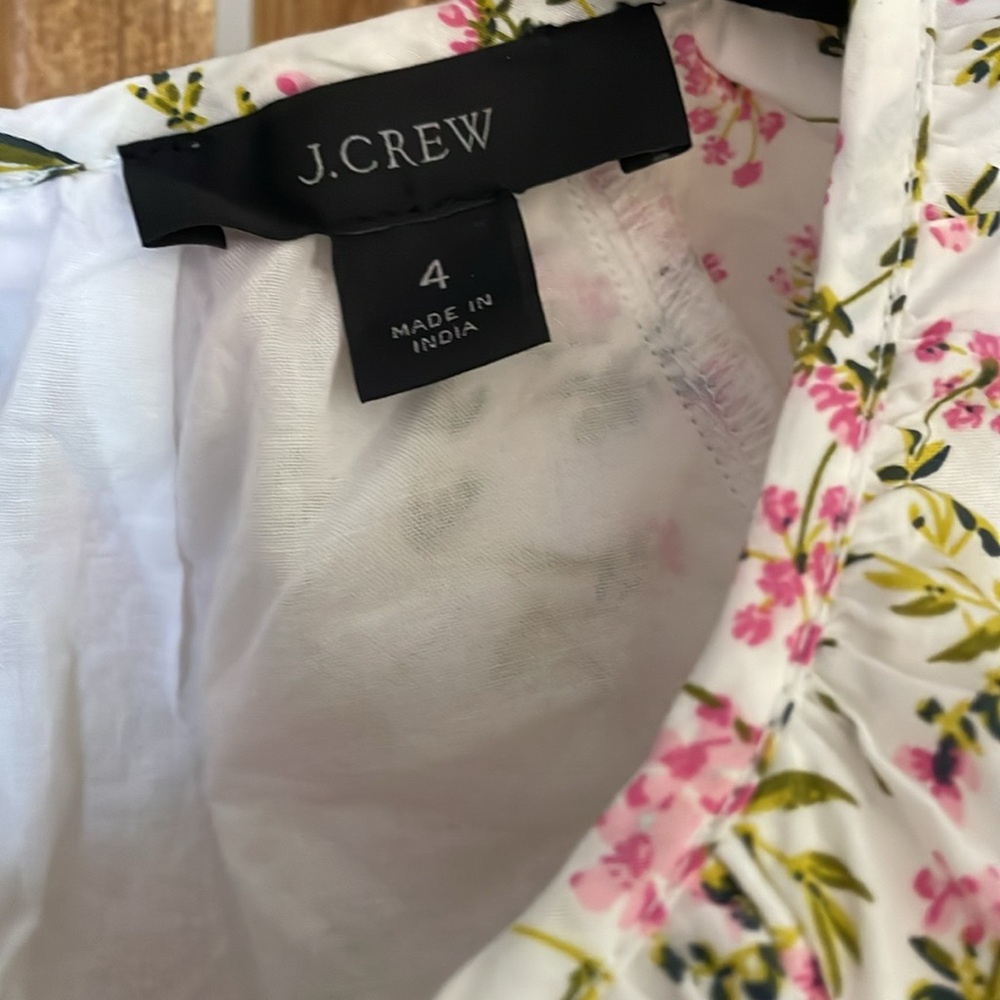 J. Crew Eden Poplin Meadow Floral Midi Short Sleeve Lower Back Cutout Dress 4 - Picture 2 of 16
